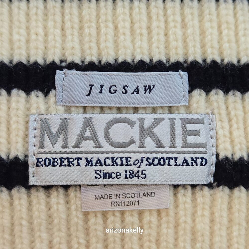 NWOT Mackie Wool Scarf Ribbed Striped Scotland - Picture 4 of 9